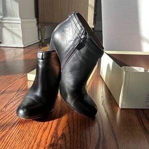Coach Black Heeled Leather Boots